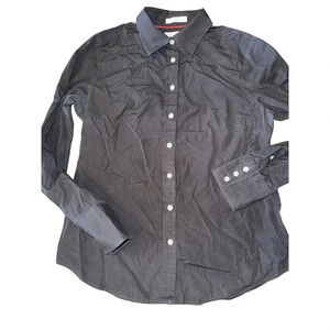 CAMBRIDGE DRY  GOODS  SIZE L large black button down shirt